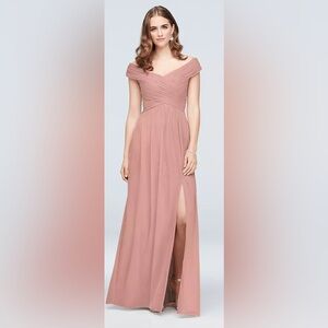 David’s Bridal NEW off shoulder ballet bridesmaids dress Size 10